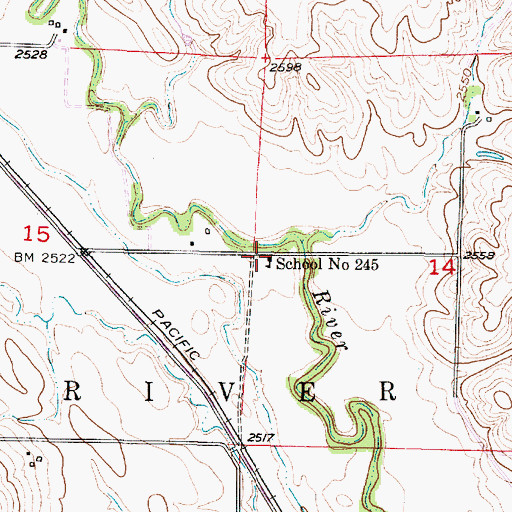 Topographic Map of School Number 245, NE