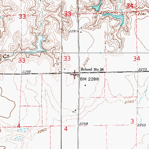 Topographic Map of School Number 26 (historical), NE