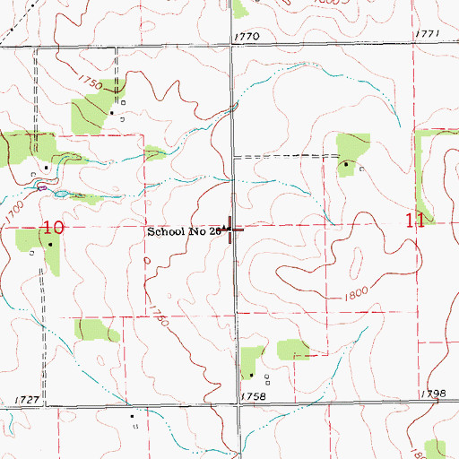 Topographic Map of School Number 26 (historical), NE