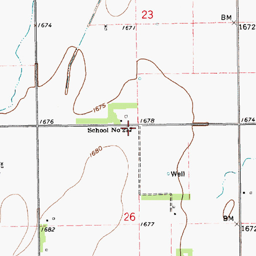 Topographic Map of School Number 27, NE
