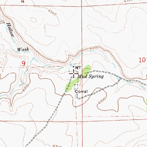 Topographic Map of Mud Spring, AZ