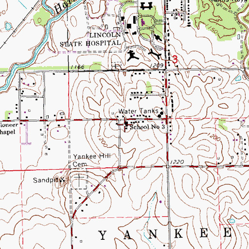 Topographic Map of School Number 3, NE
