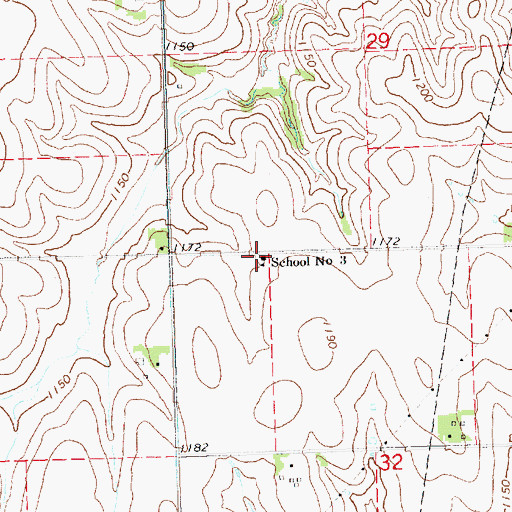 Topographic Map of Clear Creek Public School, NE