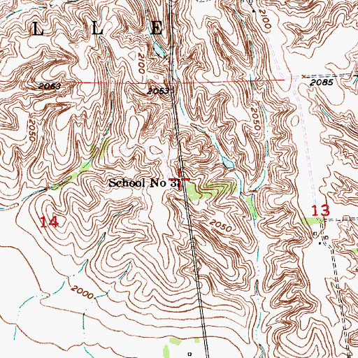 Topographic Map of School Number 3, NE