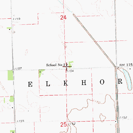 Topographic Map of School Number 3, NE