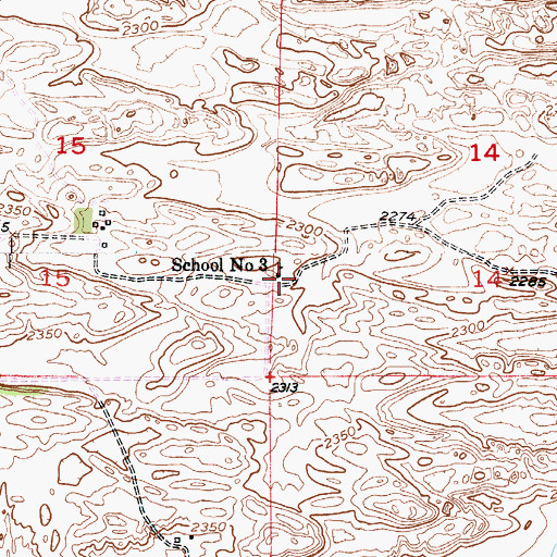 Topographic Map of School Number 3, NE