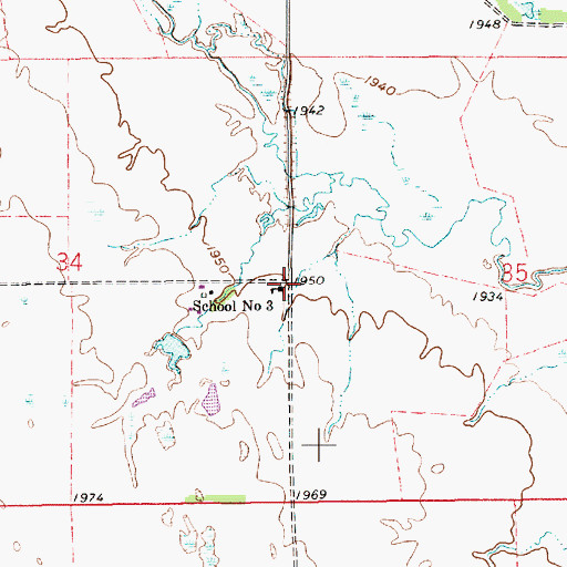 Topographic Map of School Number 3, NE