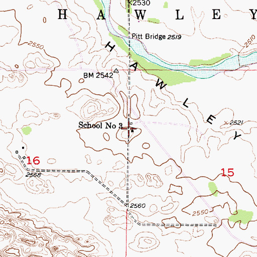 Topographic Map of School Number 3, NE
