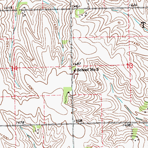 Topographic Map of School Number 3, NE