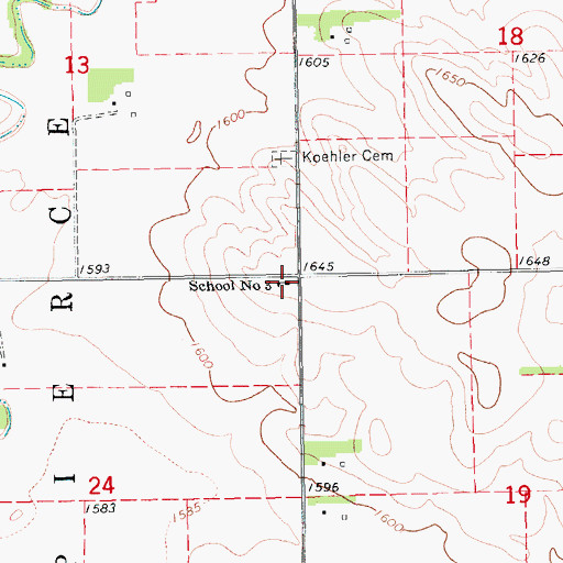 Topographic Map of School Number 3, NE
