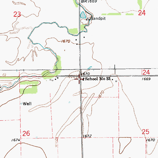 Topographic Map of School Number 33, NE