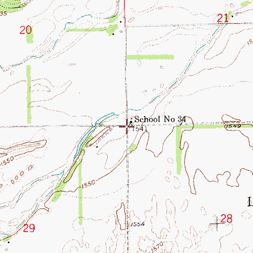Topographic Map of School Number 34, NE