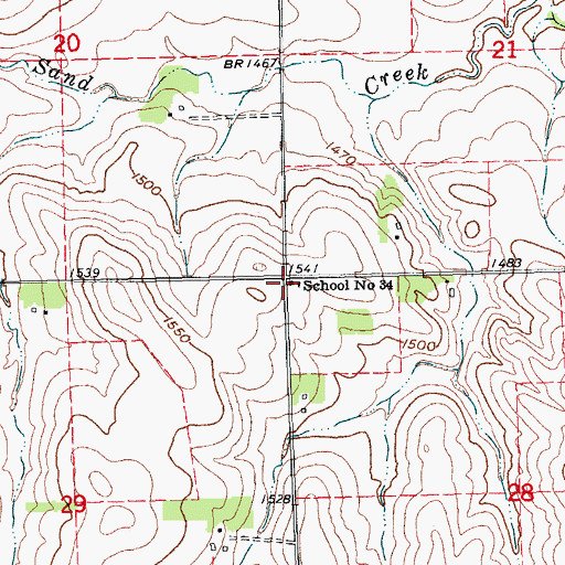 Topographic Map of School Number 34 (historical), NE