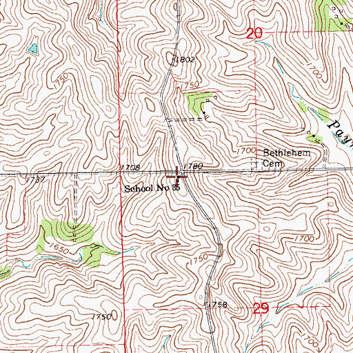 Topographic Map of Bega Public School, NE