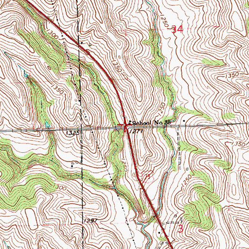 Topographic Map of School Number 35, NE