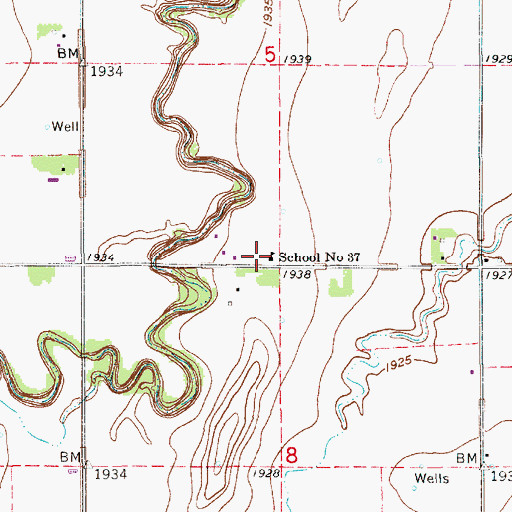 Topographic Map of School Number 37 (historical), NE