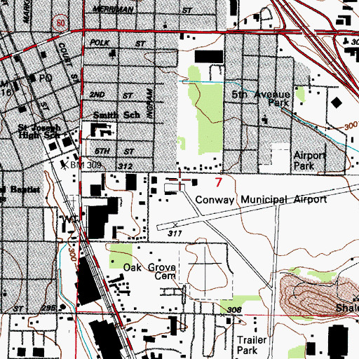 Topographic Map of Dennis F Cantrell Field, AR