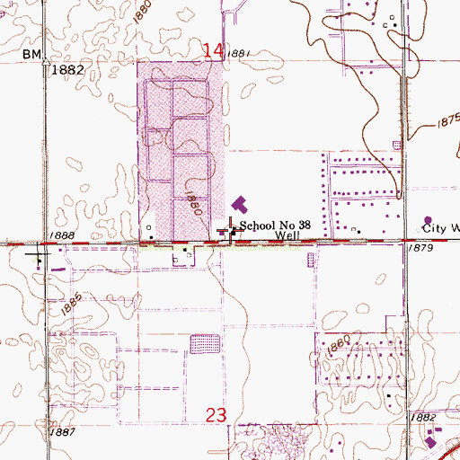 Topographic Map of School Number 38 (historical), NE