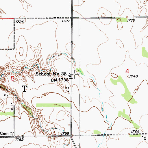 Topographic Map of School Number 38, NE