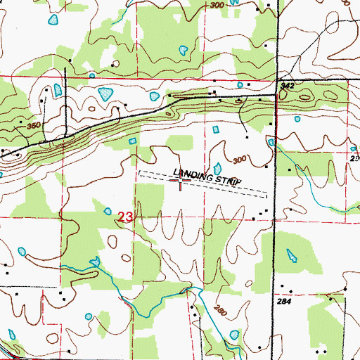 Topographic Map of Poe's Airport, AR