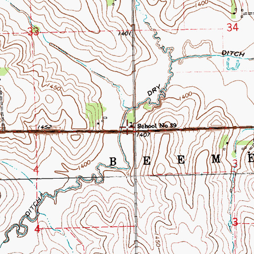 Topographic Map of School Number 39 (historical), NE