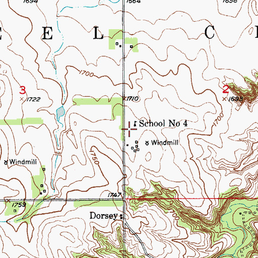 Topographic Map of School Number 4, NE