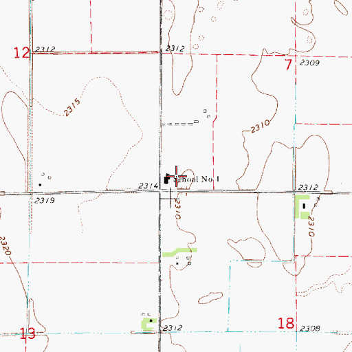 Topographic Map of School Number 4, NE