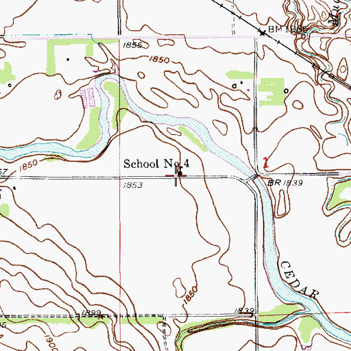 Topographic Map of School Number 4, NE