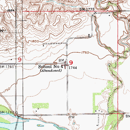 Topographic Map of School Number 4 (historical), NE