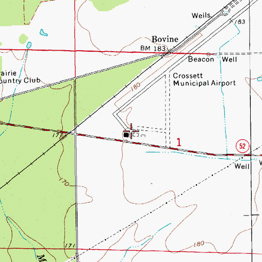 Topographic Map of Z M Jack Stell Field, AR