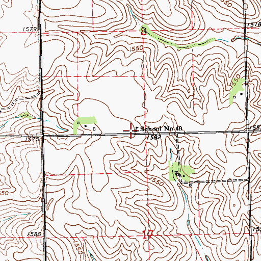 Topographic Map of School Number 40 (historical), NE