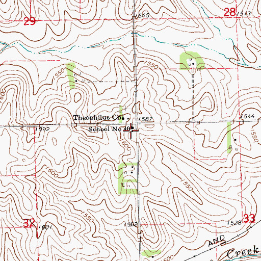 Topographic Map of School Number 40 (historical), NE