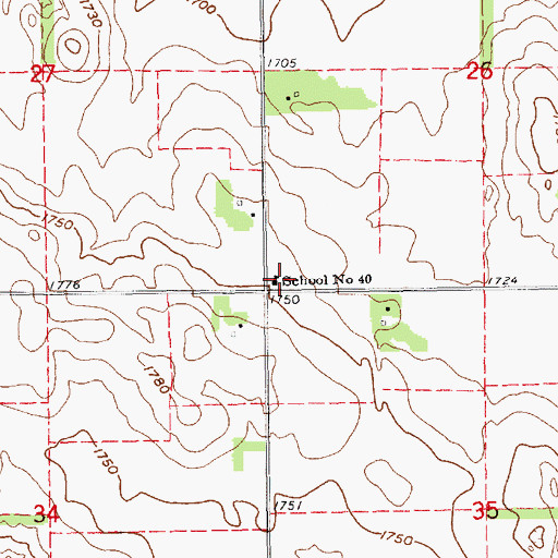 Topographic Map of School Number 40, NE