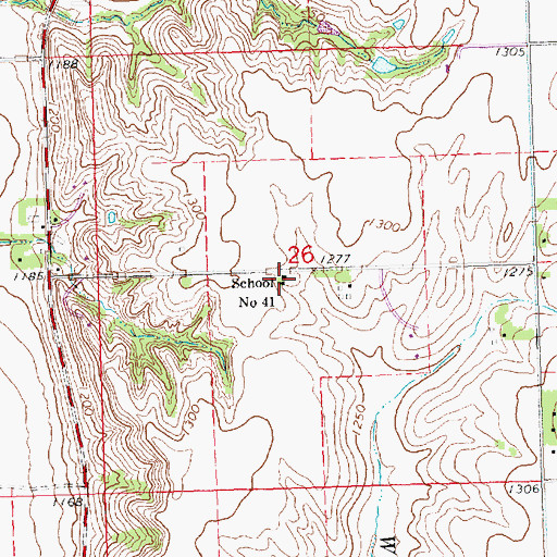 Topographic Map of Fairview Public School, NE
