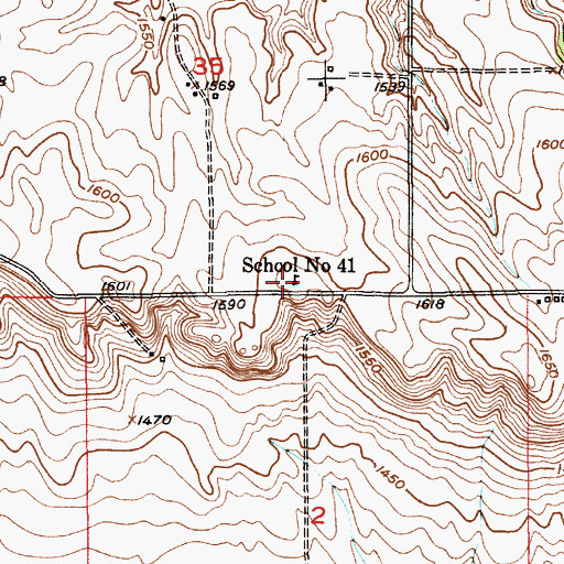 Topographic Map of School Number 41, NE