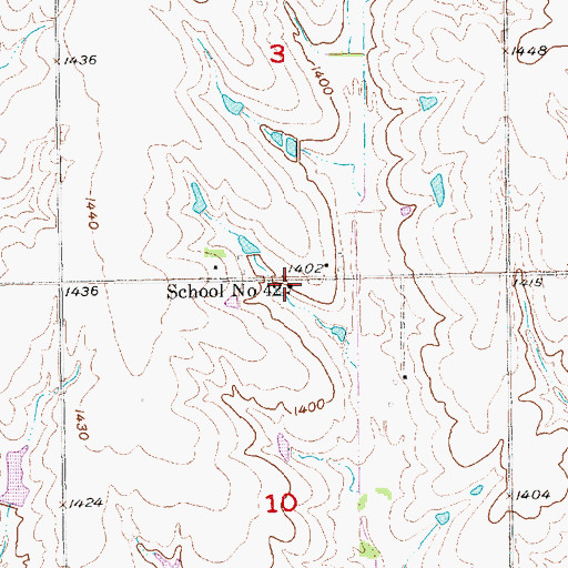 Topographic Map of School Number 42 (historical), NE