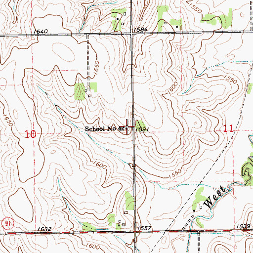 Topographic Map of School Number 42, NE