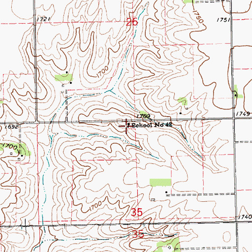 Topographic Map of School Number 42 (historical), NE