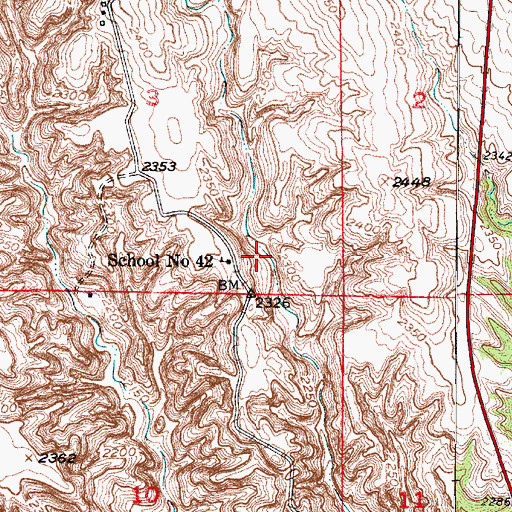 Topographic Map of School Number 42 (historical), NE