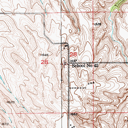 Topographic Map of School Number 42, NE