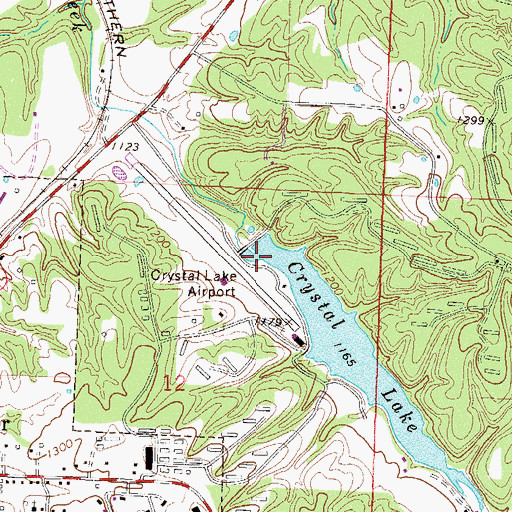 Topographic Map of Crystal Lake Airport, AR