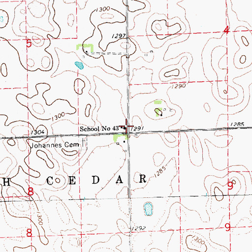 Topographic Map of School Number 43, NE