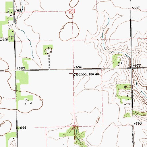 Topographic Map of School Number 43, NE
