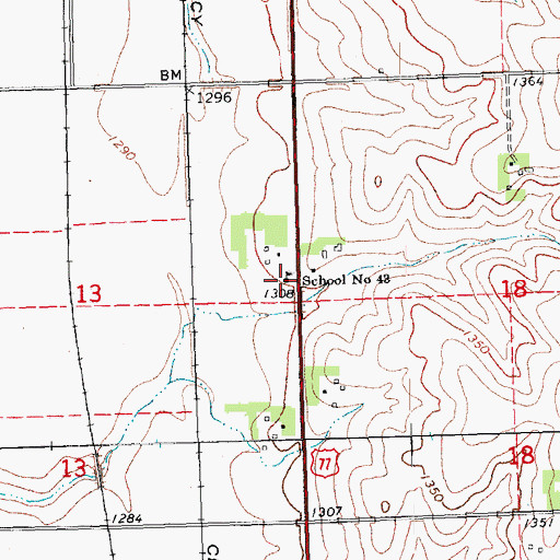 Topographic Map of School Number 43, NE