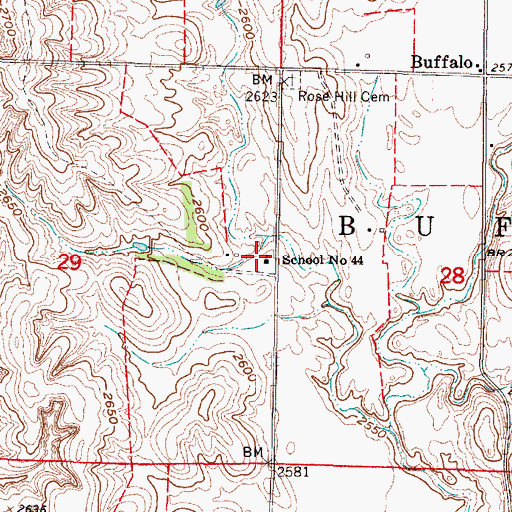 Topographic Map of School Number 44, NE