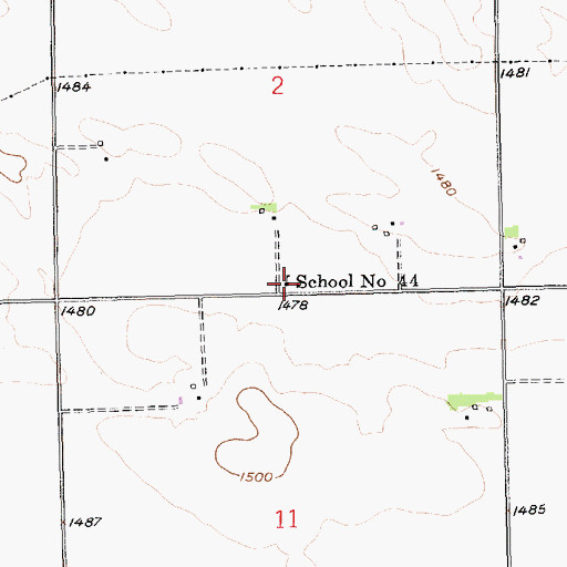 Topographic Map of School Number 44, NE