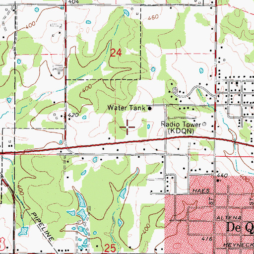Topographic Map of Community Hospital of De Queen Heliport, AR