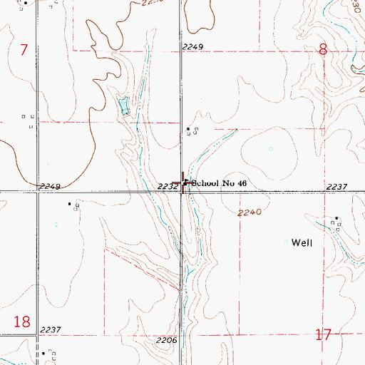 Topographic Map of School Number 46 (historical), NE