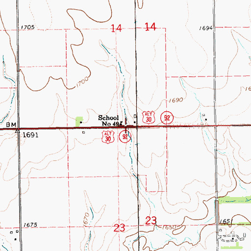 Topographic Map of School Number 49, NE