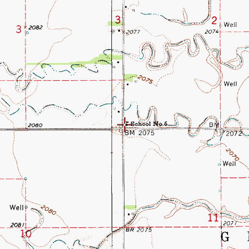 Topographic Map of School Number 5 (historical), NE